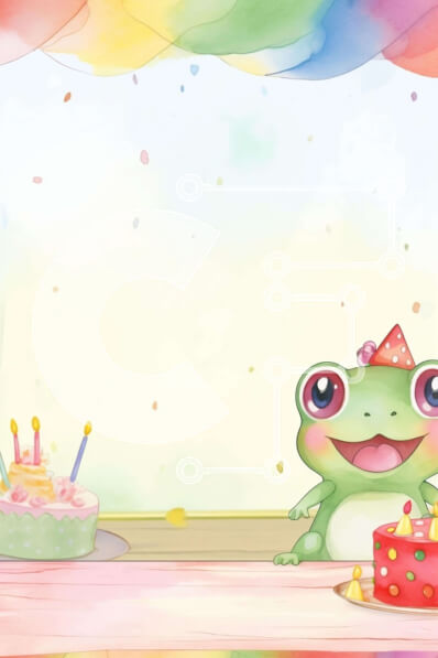 Intra Συλλεκτικό Ξύλινο Παζλ Plywood  4mm - Βάτραχος κινουμένων σχεδίων που γιορτάζει τα γενέθλιά του Σε Ξύλινο Κουτί - Διαστάσεις: 10x10 cm – 25 κομμάτια