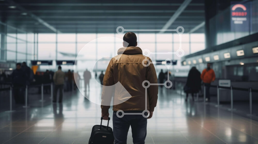 Intra Συλλεκτικό Ξύλινο Παζλ Plywood  4mm - Τερματικός σταθμός αεροδρομίου με ταξιδιώτες και πινακίδες Σε Ξύλινο Κουτί - Διαστάσεις Puzzle: 10x10 cm – 25 κομμάτια