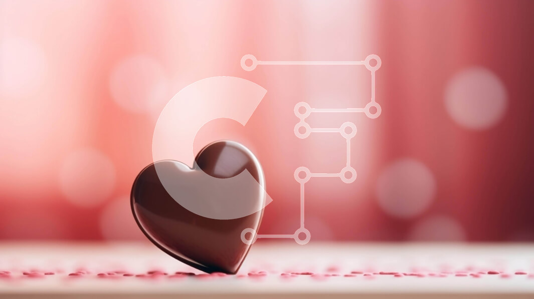 Intra Συλλεκτικό Ξύλινο Παζλ Plywood  4mm - Μπάρα σοκολάτας σε σχήμα καρδιάς σε φόντο πουά Σε Ξύλινο Κουτί - Διαστάσεις Puzzle: 10x10 cm – 25 κομμάτια