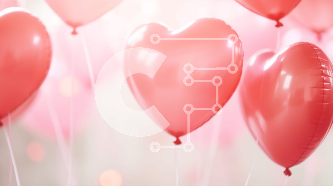 Intra Συλλεκτικό Ξύλινο Παζλ Plywood  4mm - Ομάδα ροζ μπαλονιών σε σχήμα καρδιάς που επιπλέουν στον αέρα Σε Ξύλινο Κουτί - Διαστάσεις Puzzle: 10x10 cm – 25 κομμάτια