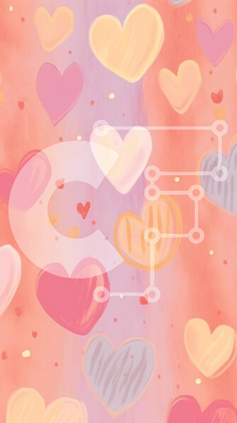 Intra Συλλεκτικό Ξύλινο Παζλ Plywood  4mm - Πολύχρωμο φόντο με μοτίβο καρδιάς για την ημέρα του Αγίου Βαλεντίνου Σε Ξύλινο Κουτί - Διαστάσεις Puzzle: 10x10 cm – 25 κομμάτια