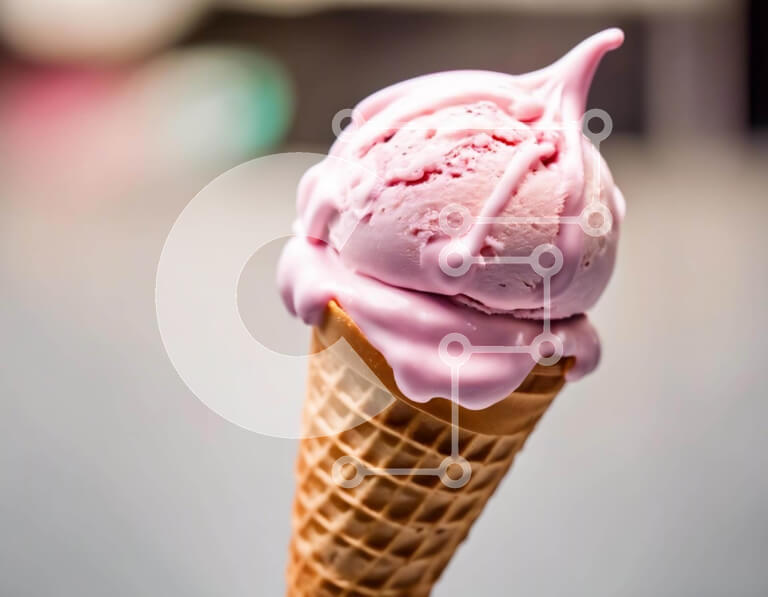 Σετ των 2 Intra Συλλεκτικό Ξύλινο Παζλ Plywood  4mm - Φρεσκοφτιαγμένο ροζ παγωτό χωνάκι βάφλα με φράουλες, σμέουρα και τσιπς σοκολάτας Σε Ξύλινο Κουτί - Διαστάσεις: 10x10 cm – 25 κομμάτια