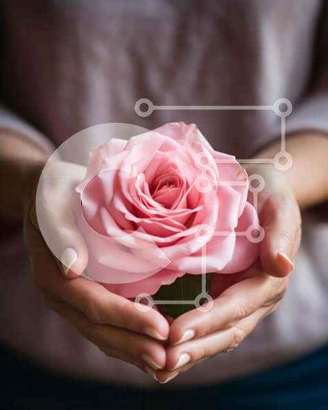 Intra Συλλεκτικό Ξύλινο Παζλ Plywood  4mm - Ρομαντικό ζευγάρι που κρατά ροζ τριαντάφυλλα Σε Ξύλινο Κουτί - Διαστάσεις Puzzle: 10x10 cm – 25 κομμάτια