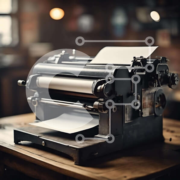 Intra Συλλεκτικό Ξύλινο Παζλ Plywood  4mm - Vintage γραφομηχανή σε ξύλινο τραπέζι Σε Ξύλινο Κουτί - Διαστάσεις: 10x10 cm – 25 κομμάτια