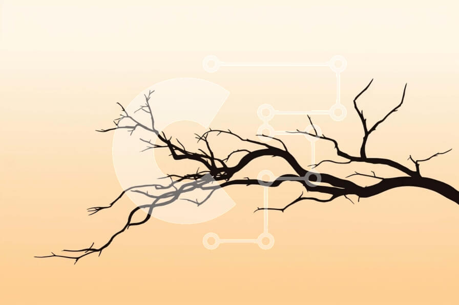 Intra Συλλεκτικό Ξύλινο Παζλ Plywood  4mm - Σιλουέτα ενός άδειου κλαδιού δέντρου Σε Ξύλινο Κουτί - Διαστάσεις: 10x10 cm – 25 κομμάτια