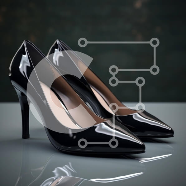 Σετ των 2 Intra Συλλεκτικό Ξύλινο Παζλ Plywood  4mm - Μαύρα ψηλοτάκουνα παπούτσια σε ακρυλικό τραπέζι Σε Ξύλινο Κουτί - Διαστάσεις: 10x10 cm – 25 κομμάτια