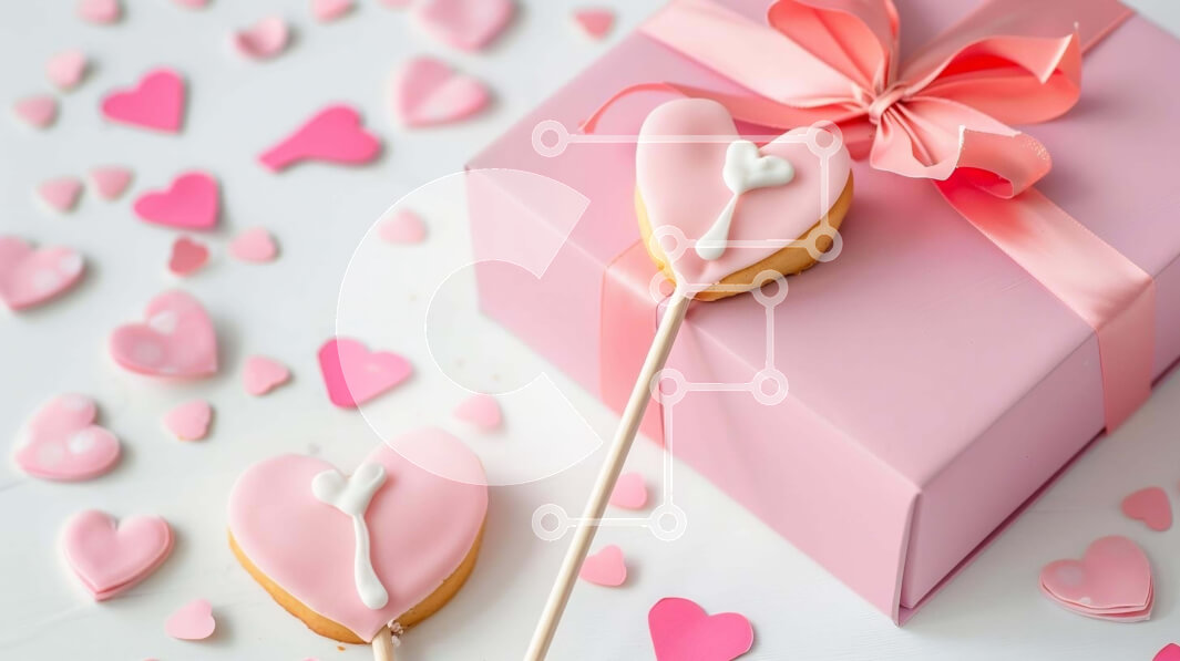 Intra Συλλεκτικό Ξύλινο Παζλ Plywood  4mm - Περίτεχνη γιορτή του Αγίου Βαλεντίνου με μπισκότα σε σχήμα καρδιάς Σε Ξύλινο Κουτί - Διαστάσεις: 10x10 cm – 25 κομμάτια