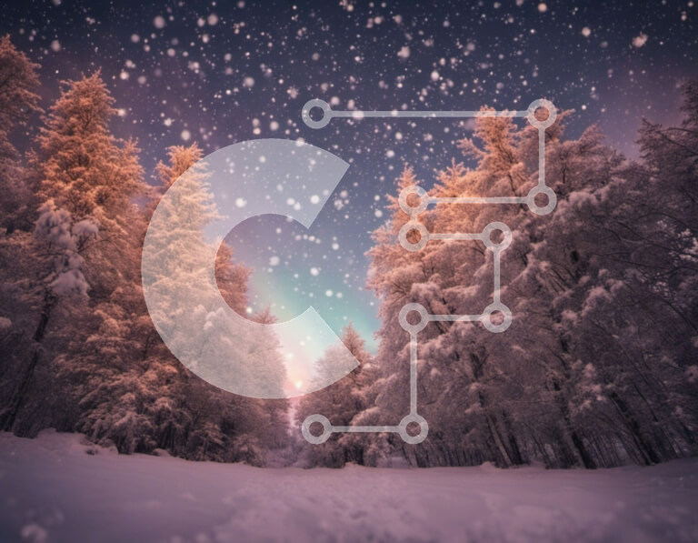 Intra Συλλεκτικό Ξύλινο Παζλ Plywood  4mm - Χιονισμένο Δάσος με το Σέλας Βορέας Σε Ξύλινο Κουτί - Διαστάσεις: 10x10 cm – 25 κομμάτια