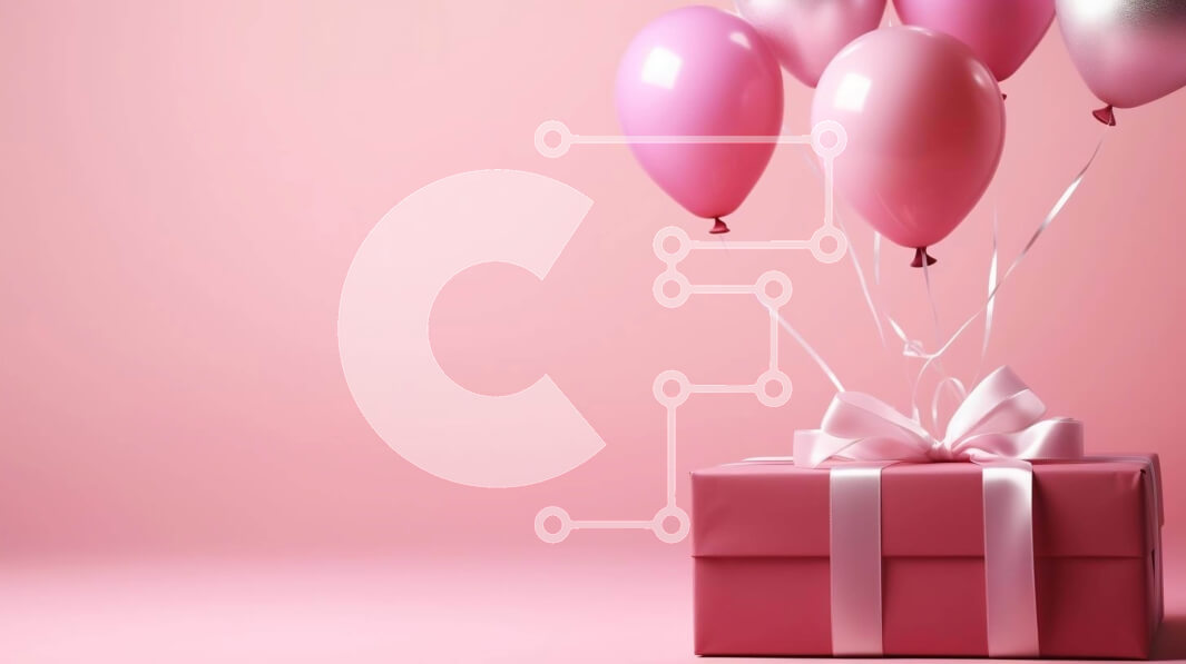 Intra Συλλεκτικό Ξύλινο Παζλ Plywood  4mm - Ροζ Κουτί δώρου με μπαλόνια και ασημί κορδέλα Σε Ξύλινο Κουτί - Διαστάσεις: 10x10 cm – 25 κομμάτια