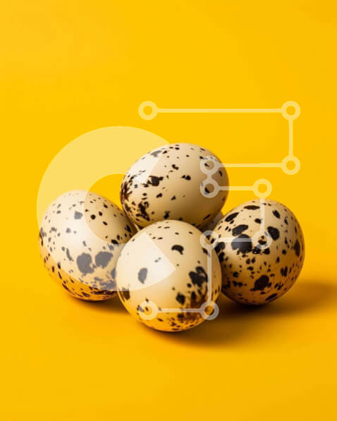 Σετ των 2 Intra Συλλεκτικό Ξύλινο Παζλ Plywood  4mm - Αυγά ορτυκιού σε κίτρινο φόντο με μαύρες κηλίδες Σε Ξύλινο Κουτί - Διαστάσεις: 10x10 cm – 25 κομμάτια