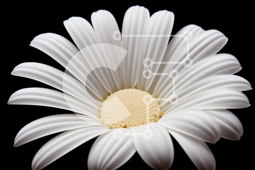 Intra Συλλεκτικό Ξύλινο Παζλ Plywood  4mm - Λευκή Μαργαρίτα σε μαύρο φόντο Σε Ξύλινο Κουτί - Διαστάσεις: 10x10 cm – 25 κομμάτια