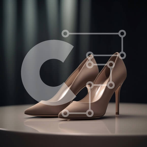 Σετ των 2 Intra Συλλεκτικό Ξύλινο Παζλ Plywood  4mm - Κομψά μπεζ ψηλοτάκουνα παπούτσια στο τραπέζι Σε Ξύλινο Κουτί - Διαστάσεις: 10x10 cm – 25 κομμάτια