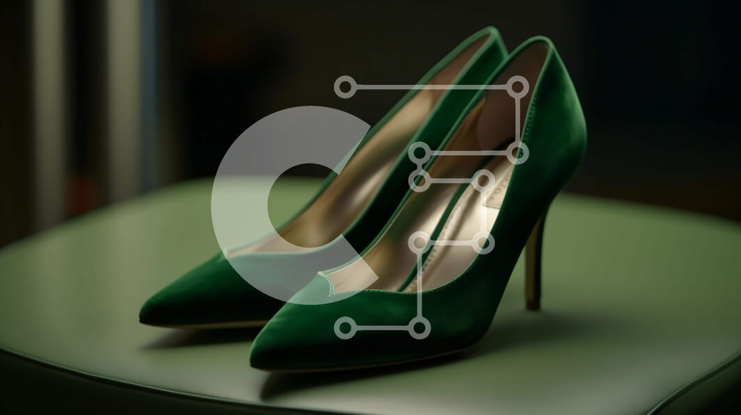 Intra Συλλεκτικό Ξύλινο Παζλ Plywood  4mm - Πράσινα ψηλοτάκουνα παπούτσια σε άδεια καρέκλα Σε Ξύλινο Κουτί - Διαστάσεις Puzzle: 10x10 cm – 25 κομμάτια