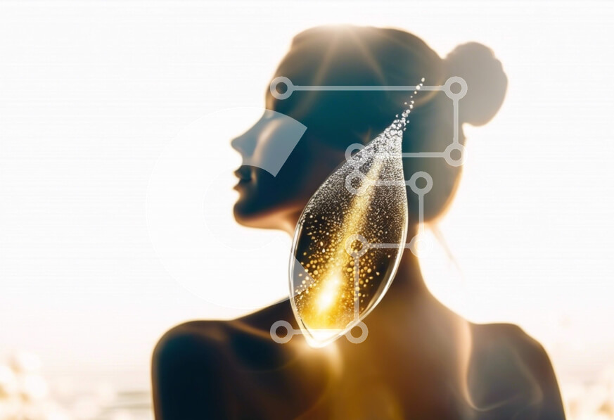 Intra Συλλεκτικό Ξύλινο Παζλ Plywood  4mm - Αφηρημένη εικόνα γυναίκας με κεκλιμένο κεφάλι και αιωρούμενο λουλούδι Σε Ξύλινο Κουτί - Διαστάσεις Puzzle: 10x10 cm – 25 κομμάτια