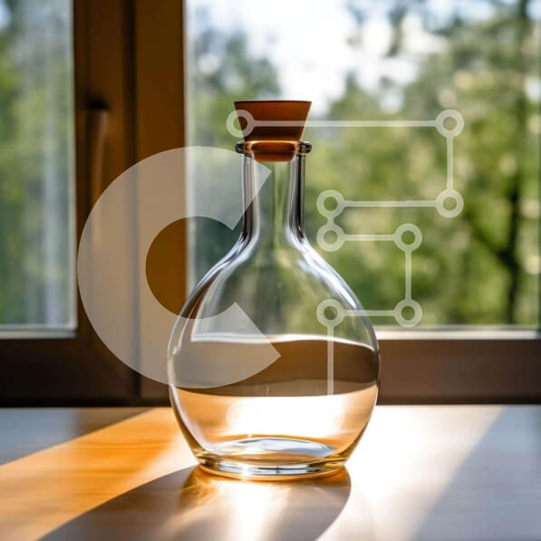 Intra Συλλεκτικό Ξύλινο Παζλ Plywood  4mm - Γυάλινος καράφας με ηλιακό φως που εισέρχεται Σε Ξύλινο Κουτί - Διαστάσεις Puzzle: 10x10 cm – 25 κομμάτια