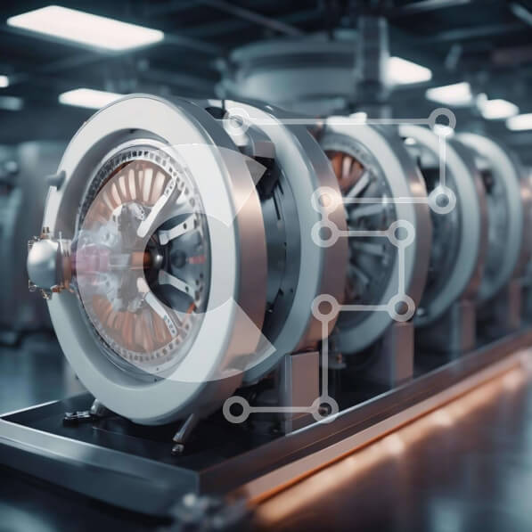 Intra Συλλεκτικό Ξύλινο Παζλ Plywood  4mm - Οθόνη βιομηχανικών κινητήρων και γραναζιών Σε Ξύλινο Κουτί - Διαστάσεις Puzzle: 10x10 cm – 25 κομμάτια