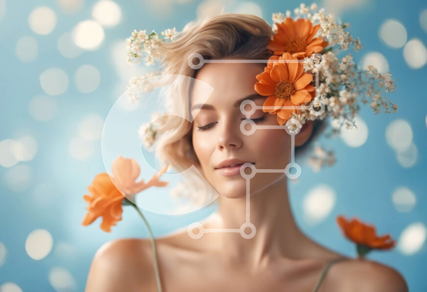 Intra Συλλεκτικό Ξύλινο Παζλ Plywood  4mm - Όμορφη γυναίκα με κορώνα λουλουδιών Σε Ξύλινο Κουτί - Διαστάσεις Puzzle: 10x10 cm – 25 κομμάτια