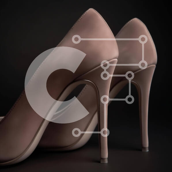 Σετ των 2 Intra Συλλεκτικό Ξύλινο Παζλ Plywood  4mm - Ζευγάρι ψηλοτάκουνα παπούτσια σε τέλεια κατάσταση Σε Ξύλινο Κουτί - Διαστάσεις: 10x10 cm – 25 κομμάτια