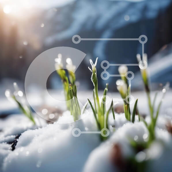 Intra Συλλεκτικό Ξύλινο Παζλ Plywood  4mm - Χιονισμένα λουλούδια στα βουνά Σε Ξύλινο Κουτί - Διαστάσεις: 10x10 cm – 25 κομμάτια