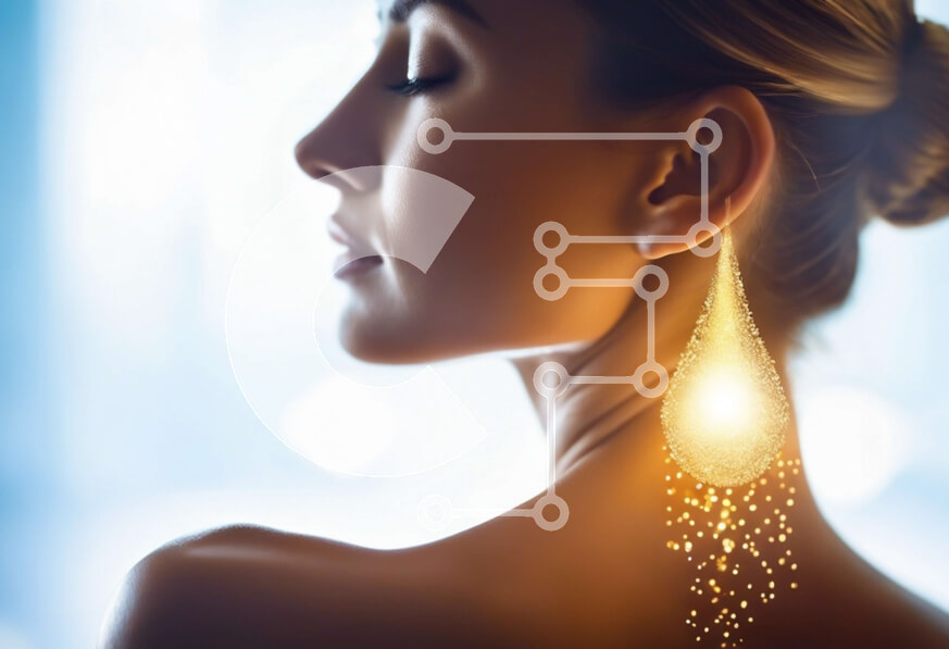 Intra Συλλεκτικό Ξύλινο Παζλ Plywood  4mm - Κομψή γυναίκα με χρυσά ή ασημένια σκουλαρίκια Σε Ξύλινο Κουτί - Διαστάσεις Puzzle: 10x10 cm – 25 κομμάτια