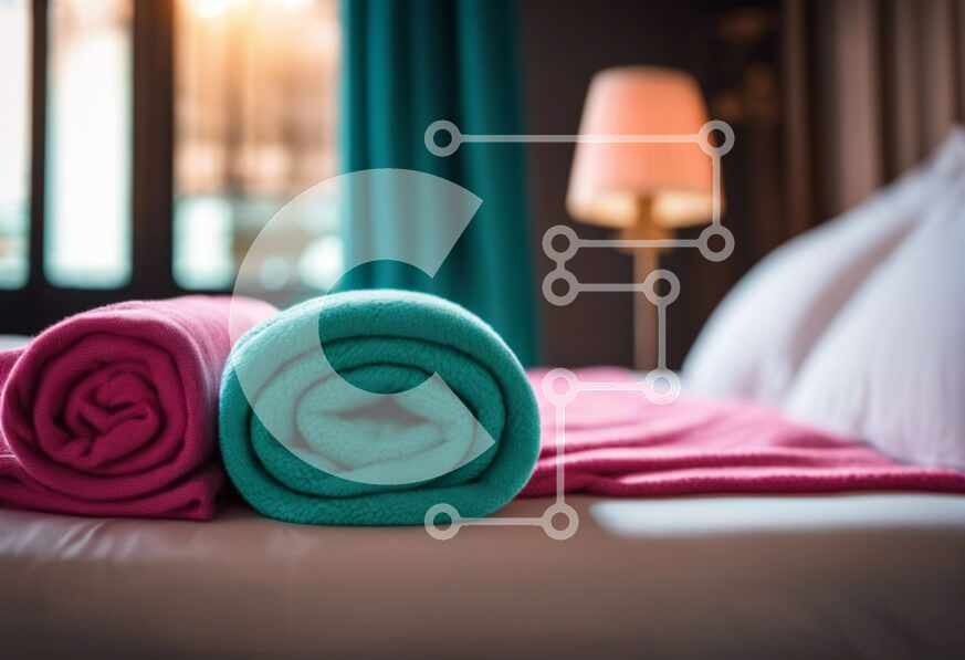 Intra Συλλεκτικό Ξύλινο Παζλ Plywood  4mm - Τακτοποιημένες πετσέτες σε κρεβάτι με φωτιστικό στο βάθος Σε Ξύλινο Κουτί - Διαστάσεις Puzzle: 10x10 cm – 25 κομμάτια