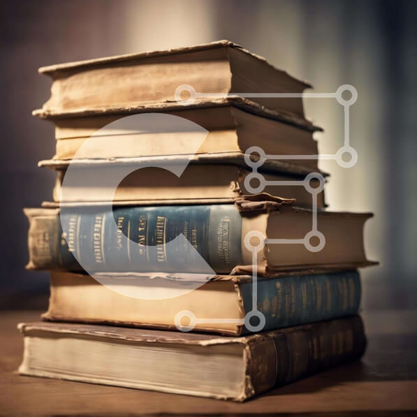 Intra Συλλεκτικό Ξύλινο Παζλ Plywood  4mm - Στοίβα από παλιά βιβλία φόντο Σε Ξύλινο Κουτί - Διαστάσεις Puzzle: 10x10 cm – 25 κομμάτια