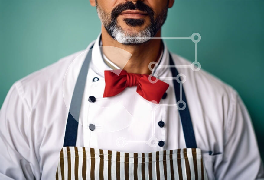 Intra Συλλεκτικό Ξύλινο Παζλ Plywood  4mm - Σεφ με καπέλο σεφ και κόκκινο παπιγιόν Σε Ξύλινο Κουτί - Διαστάσεις Puzzle: 10x10 cm – 25 κομμάτια