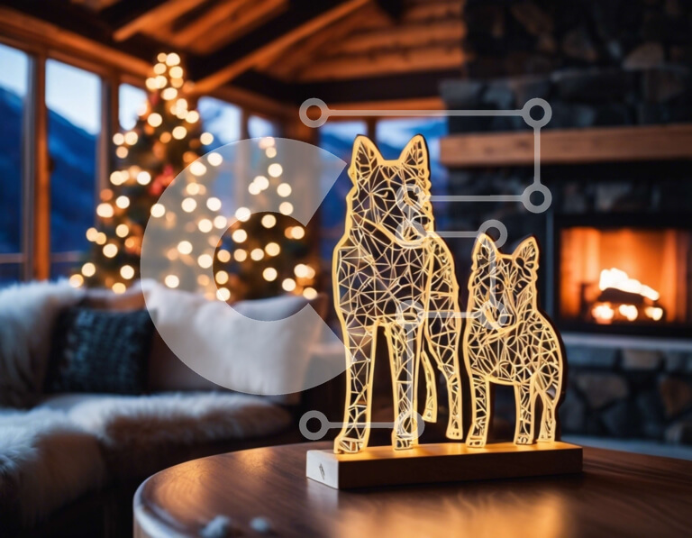 Intra Συλλεκτικό Ξύλινο Παζλ Plywood  4mm - Άνετο Σαλόνι με Ξύλινα Γλυπτά και Τζάκι Σε Ξύλινο Κουτί - Διαστάσεις Puzzle: 10x10 cm – 25 κομμάτια