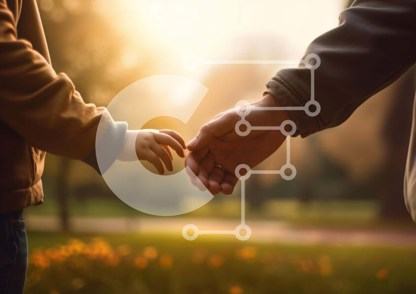 Intra Συλλεκτικό Ξύλινο Παζλ Plywood  4mm - Ηλιοβασίλεμα χέρι εκμετάλλευση στο πάρκο Σε Ξύλινο Κουτί - Διαστάσεις Puzzle: 10x10 cm – 25 κομμάτια