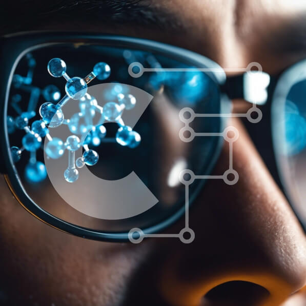 Σετ των 2 Intra Συλλεκτικό Ξύλινο Παζλ Plywood  4mm - Άνθρωπος με μπλε μοριακά γυαλιά Σε Ξύλινο Κουτί - Διαστάσεις: 10x10 cm – 25 κομμάτια