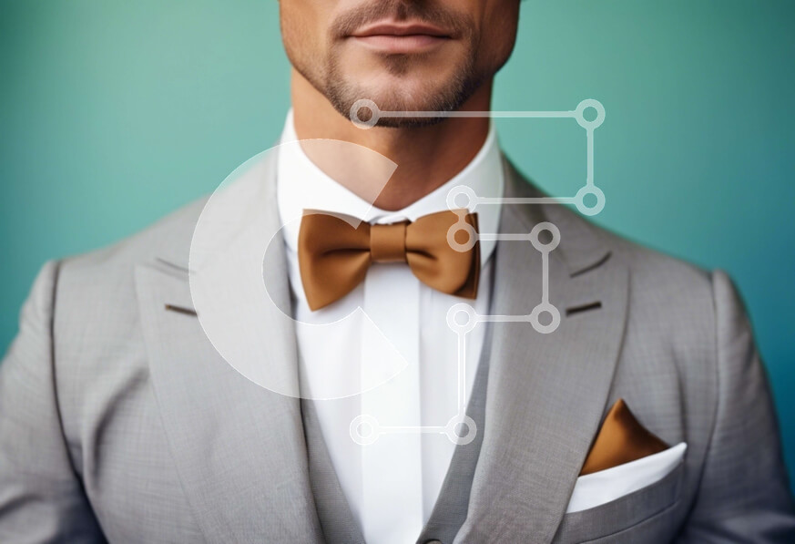 Intra Συλλεκτικό Ξύλινο Παζλ Plywood  4mm - Πορτρέτο ενός άνδρα με γκρι κοστούμι και καφέ παπιγιόν Σε Ξύλινο Κουτί - Διαστάσεις Puzzle: 10x10 cm – 25 κομμάτια