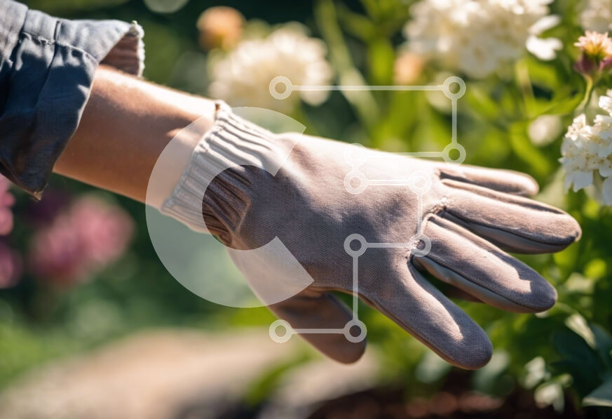 Intra Συλλεκτικό Ξύλινο Παζλ Plywood  4mm - Άτομο στον κήπο με γάντια κηπουρικής και λουλούδια Σε Ξύλινο Κουτί - Διαστάσεις: 10x10 cm – 25 κομμάτια