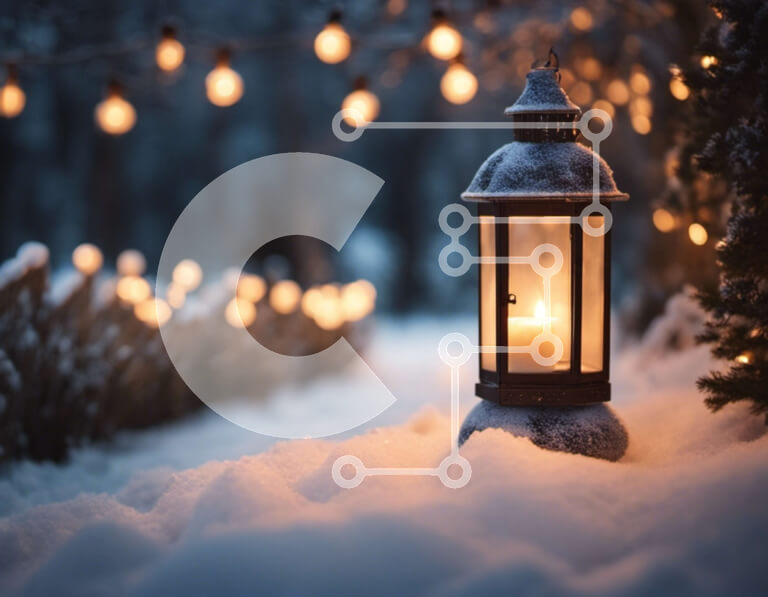 Intra Συλλεκτικό Ξύλινο Παζλ Plywood  4mm - Snowy Lantern Lit από το φως των κεριών Σε Ξύλινο Κουτί - Διαστάσεις Puzzle: 10x10 cm – 25 κομμάτια