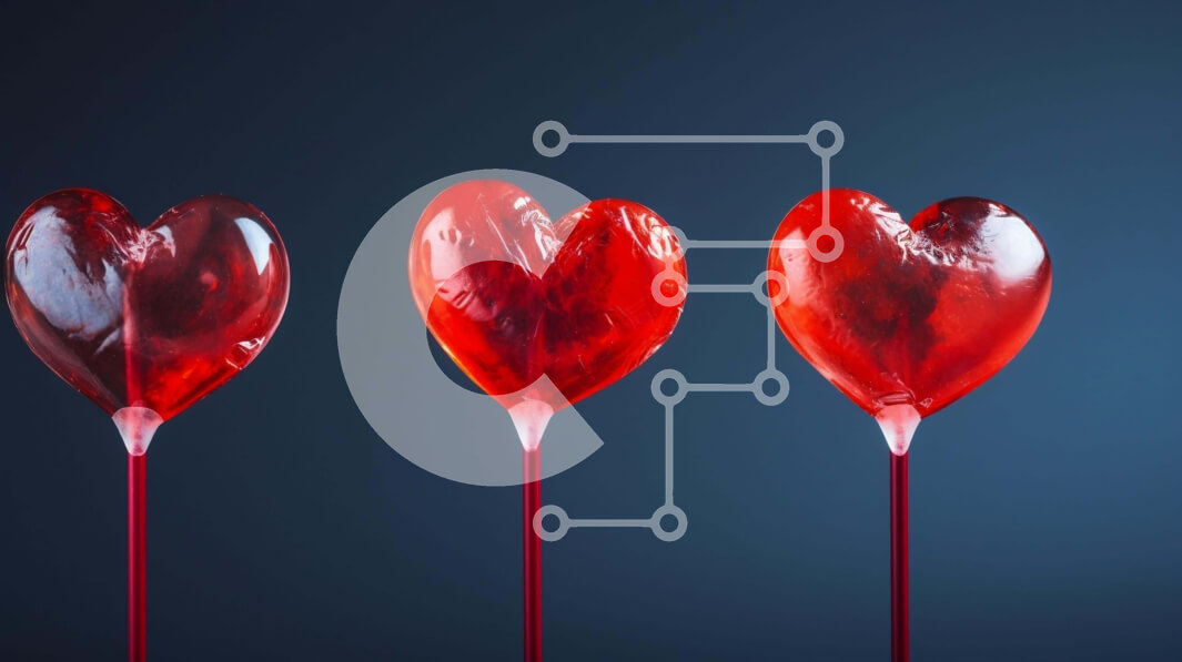 Intra Συλλεκτικό Ξύλινο Παζλ Plywood  4mm - Γλειφιτζούρια σε σχήμα καρδιάς σε σκούρο φόντο Σε Ξύλινο Κουτί - Διαστάσεις Puzzle: 10x10 cm – 25 κομμάτια