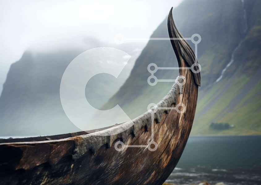 Intra Συλλεκτικό Ξύλινο Παζλ Plywood  4mm - Παλιά ξύλινη βάρκα στην ακτή του υδάτινου σώματος με βουνά στο φόντο Σε Ξύλινο Κουτί - Διαστάσεις: 10x10 cm – 25 κομμάτια