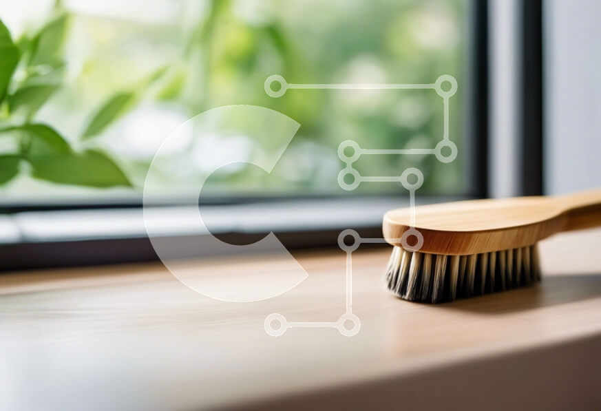 Intra Συλλεκτικό Ξύλινο Παζλ Plywood  4mm - Ξύλινη βούρτσα στο περβάζι παραθύρου με φυτά Σε Ξύλινο Κουτί - Διαστάσεις Puzzle: 10x10 cm – 25 κομμάτια