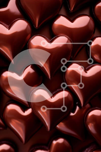 Σετ των 2 Intra Συλλεκτικό Ξύλινο Παζλ Plywood  4mm - Ποικιλία σοκολατένιων καρδιών για διακοσμητικούς σκοπούς Σε Ξύλινο Κουτί - Διαστάσεις: 10x10 cm – 25 κομμάτια