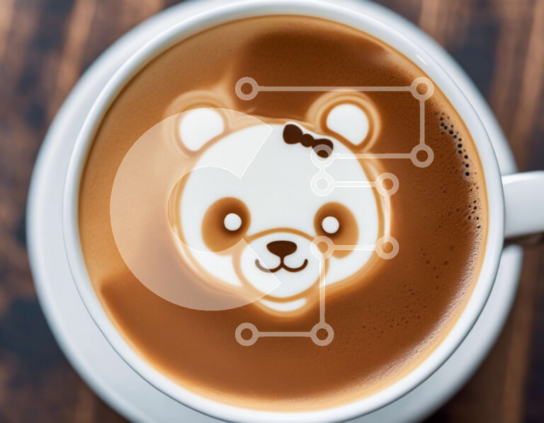 Σετ των 2 Intra Συλλεκτικό Ξύλινο Παζλ Plywood  4mm - Καφές με Latte Art σε σχήμα αρκούδας Σε Ξύλινο Κουτί - Διαστάσεις: 10x10 cm – 25 κομμάτια