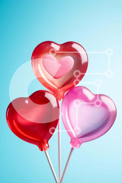 Intra Συλλεκτικό Ξύλινο Παζλ Plywood  4mm - Γλειφιτζούρια σε σχήμα καρδιάς σε μπλε φόντο Σε Ξύλινο Κουτί - Διαστάσεις Puzzle: 10x10 cm – 25 κομμάτια