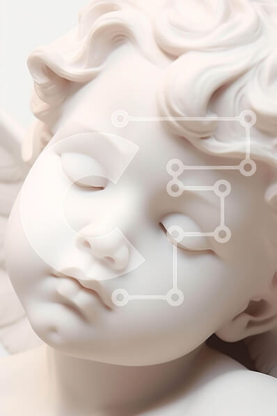 Intra Συλλεκτικό Ξύλινο Παζλ Plywood  4mm - Άγαλμα ύπνου αγγέλου σε συλλογή ειδωλίων Σε Ξύλινο Κουτί - Διαστάσεις Puzzle: 10x10 cm – 25 κομμάτια