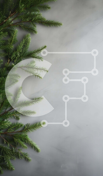 Intra Συλλεκτικό Ξύλινο Παζλ Plywood  4mm - Κλαδιά πράσινου πεύκου σε άσπρο φόντο Σε Ξύλινο Κουτί - Διαστάσεις Puzzle: 10x10 cm – 25 κομμάτια