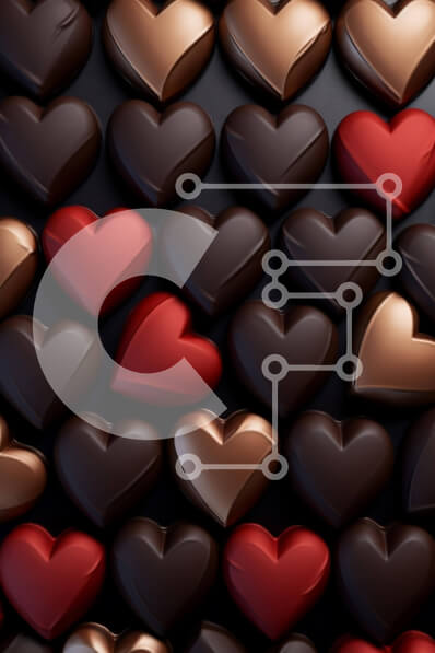 Σετ των 2 Intra Συλλεκτικό Ξύλινο Παζλ Plywood  4mm - Ποικιλία σοκολατάκια σε σχήμα καρδιάς σε διάφορα χρώματα Σε Ξύλινο Κουτί - Διαστάσεις: 10x10 cm – 25 κομμάτια