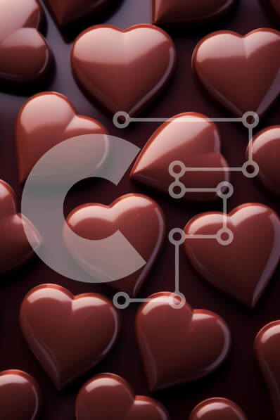 Intra Συλλεκτικό Ξύλινο Παζλ Plywood  4mm - Καρδιές σοκολάτας σε σκούρο φόντο Σε Ξύλινο Κουτί - Διαστάσεις: 10x10 cm – 25 κομμάτια