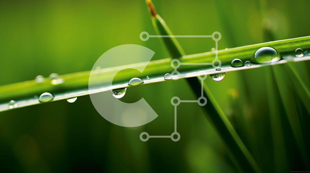 Intra Συλλεκτικό Ξύλινο Παζλ Plywood  4mm - Κοντινό πλάνο σταγονίδια νερού στο Blades of Grass Σε Ξύλινο Κουτί - Διαστάσεις: 10x10 cm – 25 κομμάτια