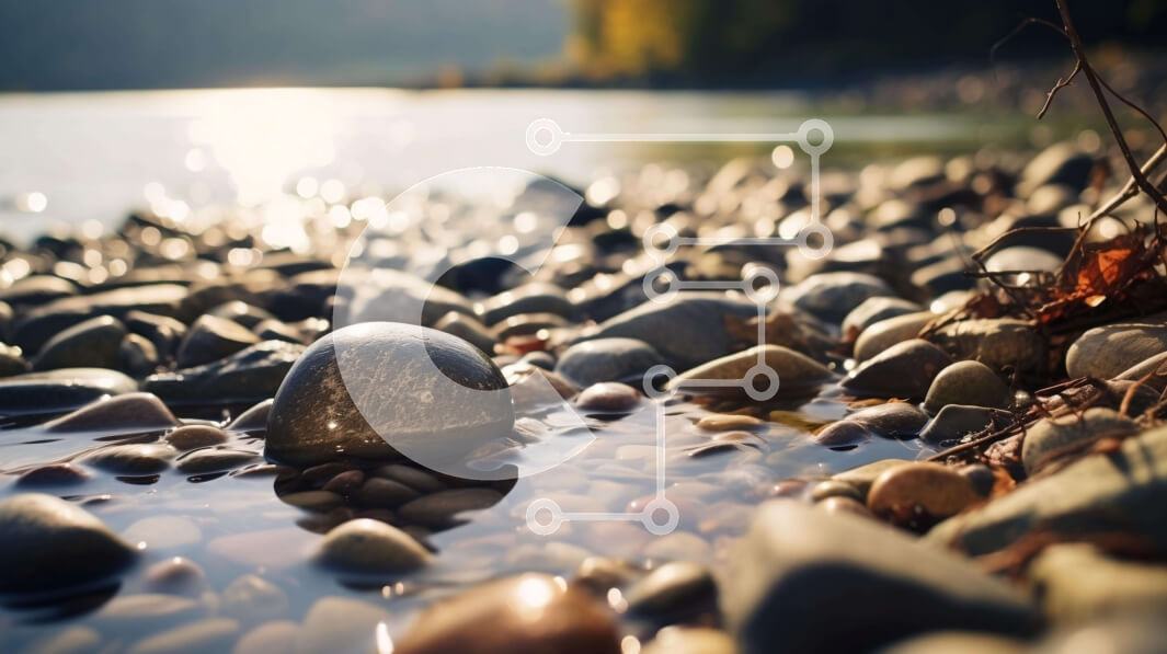 Intra Συλλεκτικό Ξύλινο Παζλ Plywood  4mm - Βράχος στην ακτή με φύλλα και χόρτα στο νερό Σε Ξύλινο Κουτί - Διαστάσεις: 10x10 cm – 25 κομμάτια