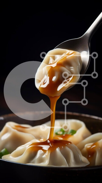 Intra Συλλεκτικό Ξύλινο Παζλ Plywood  4mm - Ρίξτε μια σάλτσα με κουτάλι σε κινέζικα ζυμαρικά Σε Ξύλινο Κουτί - Διαστάσεις: 10x10 cm – 25 κομμάτια