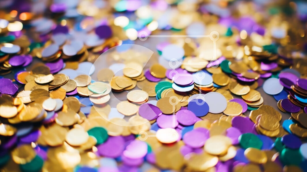 Intra Συλλεκτικό Ξύλινο Παζλ Plywood  4mm - Κοντινό πλάνο πολύχρωμο κομφετί Σε Ξύλινο Κουτί - Διαστάσεις Puzzle: 10x10 cm – 25 κομμάτια