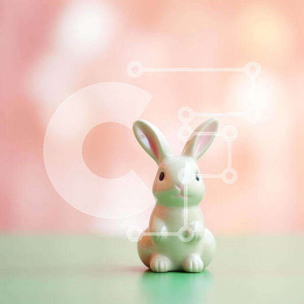 Intra Συλλεκτικό Ξύλινο Παζλ Plywood  4mm - Ειδώλιο λαγουδάκι του Πάσχα σε πολύχρωμο φόντο Σε Ξύλινο Κουτί - Διαστάσεις Puzzle: 10x10 cm – 25 κομμάτια