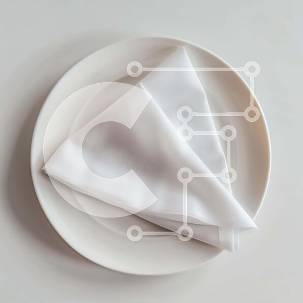 Intra Συλλεκτικό Ξύλινο Παζλ Plywood  4mm - Μινιμαλιστικό λευκό πιάτο με διπλωμένη χαρτοπετσέτα Σε Ξύλινο Κουτί - Διαστάσεις: 10x10 cm – 25 κομμάτια