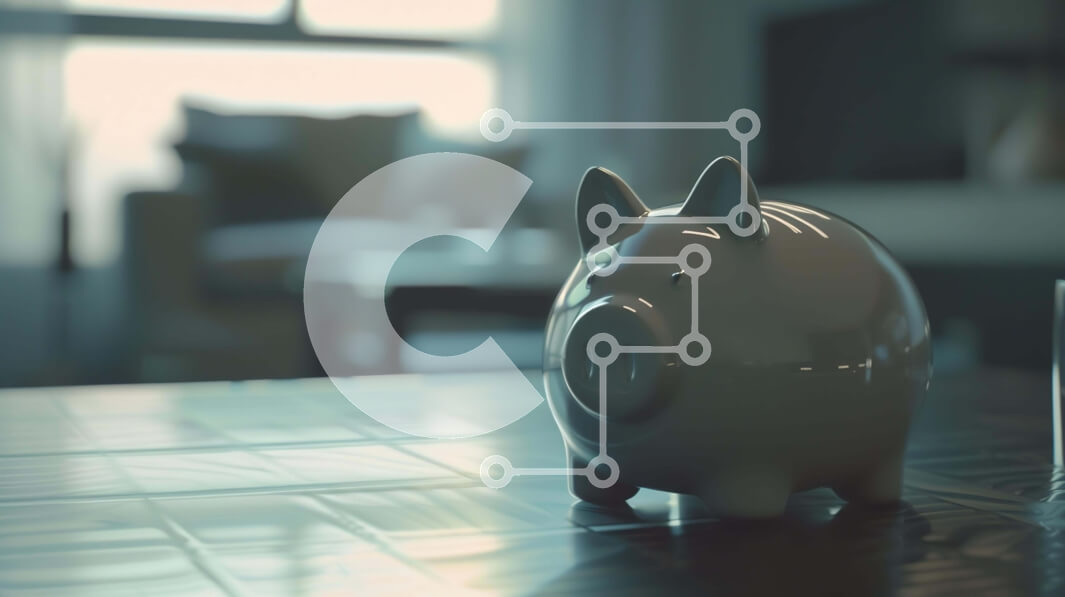 Intra Συλλεκτικό Ξύλινο Παζλ Plywood  4mm - Λευκός κουμπαράς και άδειο ποτήρι στο τραπέζι Σε Ξύλινο Κουτί - Διαστάσεις: 10x10 cm – 25 κομμάτια